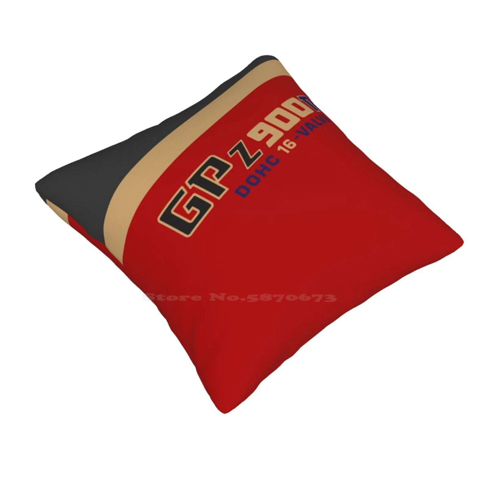 Gpz 900R Custom Made Color Spec Design With Side Emblem Dark Gray On Red Throw Cushion Pillow Cover Gpz 900R Nine Hundred Top