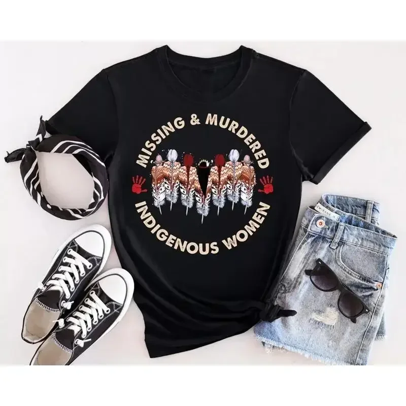 Missing and Murdered Indigenous Women Shirt, We Wear Red Handprint Shirt, No Mor