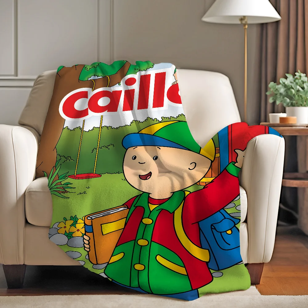 

Cartoon Cute Caillou Blanket Warm And Soft Suitable For Bedroom Living Room Sofa Bed Office Travel Camping