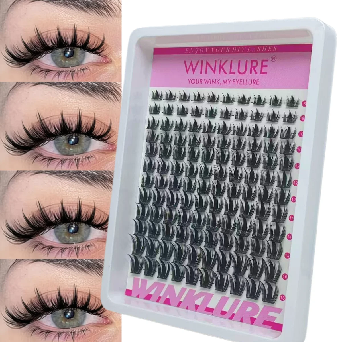 WINKLURE Manga Lash Clusters Natural Wispy Fairy Eyelash Clusters Fluffy Eyelash Extensions Anime Cosplay Individual Lash