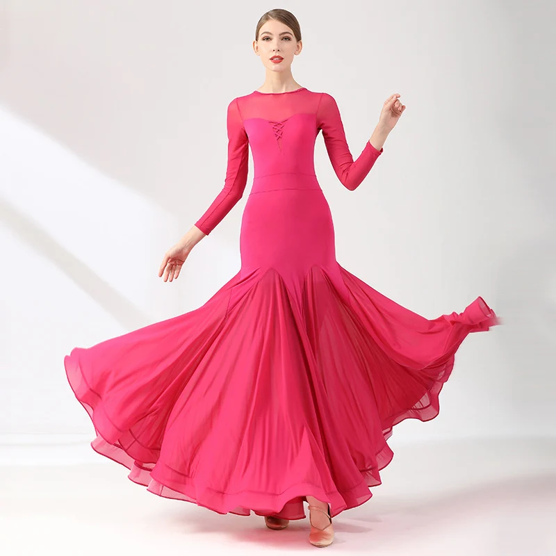 

Women Standard Ballroom Dance Dresses Simple Style Waltz Dancing Wear Adult Elegant Ballroom Competition Dance Dress