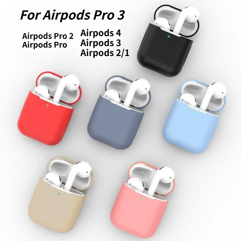 Bonbonfarbene Weiche Silikon-Schutzhülle für Airpods 4 3 2/1 Pro 3 2 Kabellose Bluetooth-Kopfhörer