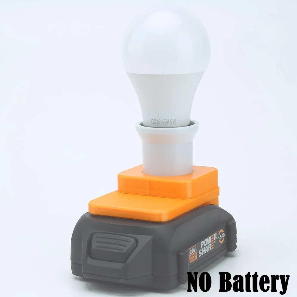 

LED Work Light Portable E27 Bulbs For Worx 20V 1.5ah Li-ion Battery Powered Cordless Lamp Daylight White Non-Dimmable