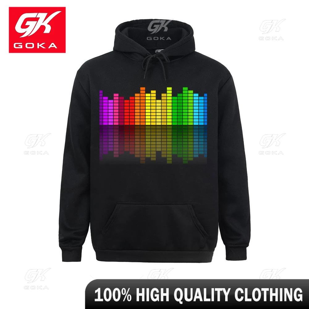 Men DJ Music Equalizer Hoodie Fashion Christmas Homme Pullover Hood Plus Size Homme Sweatshirt Guys Punk Designer Streetwear