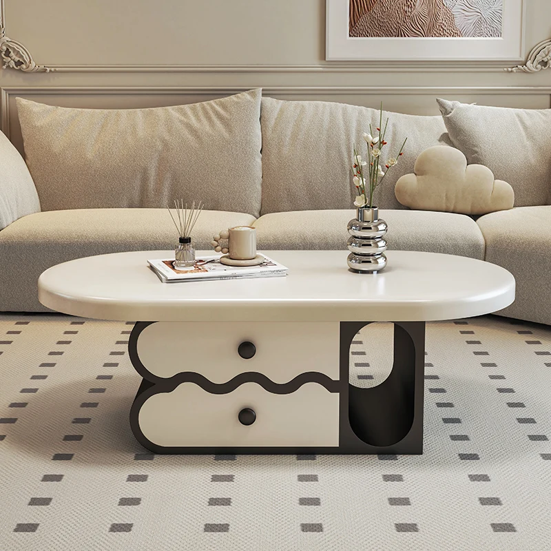 

French Design Coffee Table With Storage Trendy Modern Aesthetic Coffee Table Premium Trendy Table Basse Pour Salon Furniture