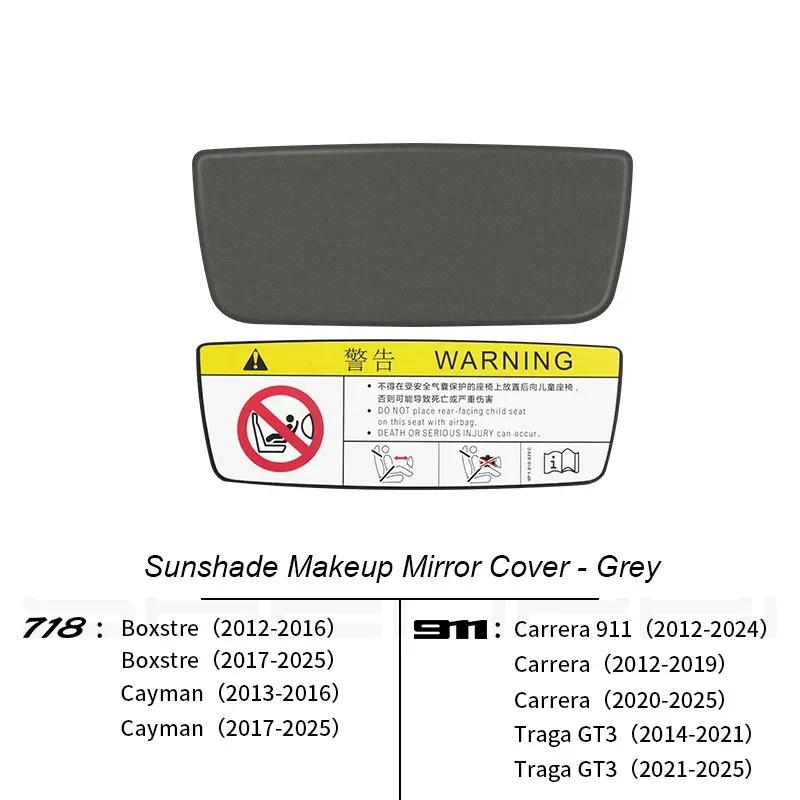 

Car Left Right Makeup Vanity Sun Visor Mirror Cover for Porsche Boxster Cayman 981 982 Carrera 911 Traga GT3 991 992