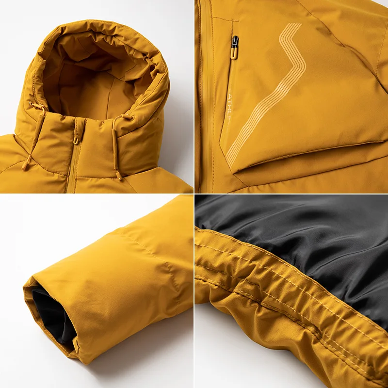 الرجال الشتاء مقنعين الدافئة سترات البخاخ رجالي جواكت شتوية معاطف يندبروف سميكة الدافئة القطن وسادة مبطنة سترة معطف رجالي الموضة #5