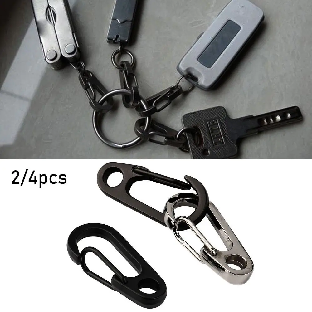 

2/4pcs Hang Buckle Outdoor Hook Safety Travel Tools D-Ring Key Chain Spring Clips Camping Keyring D Carabiner