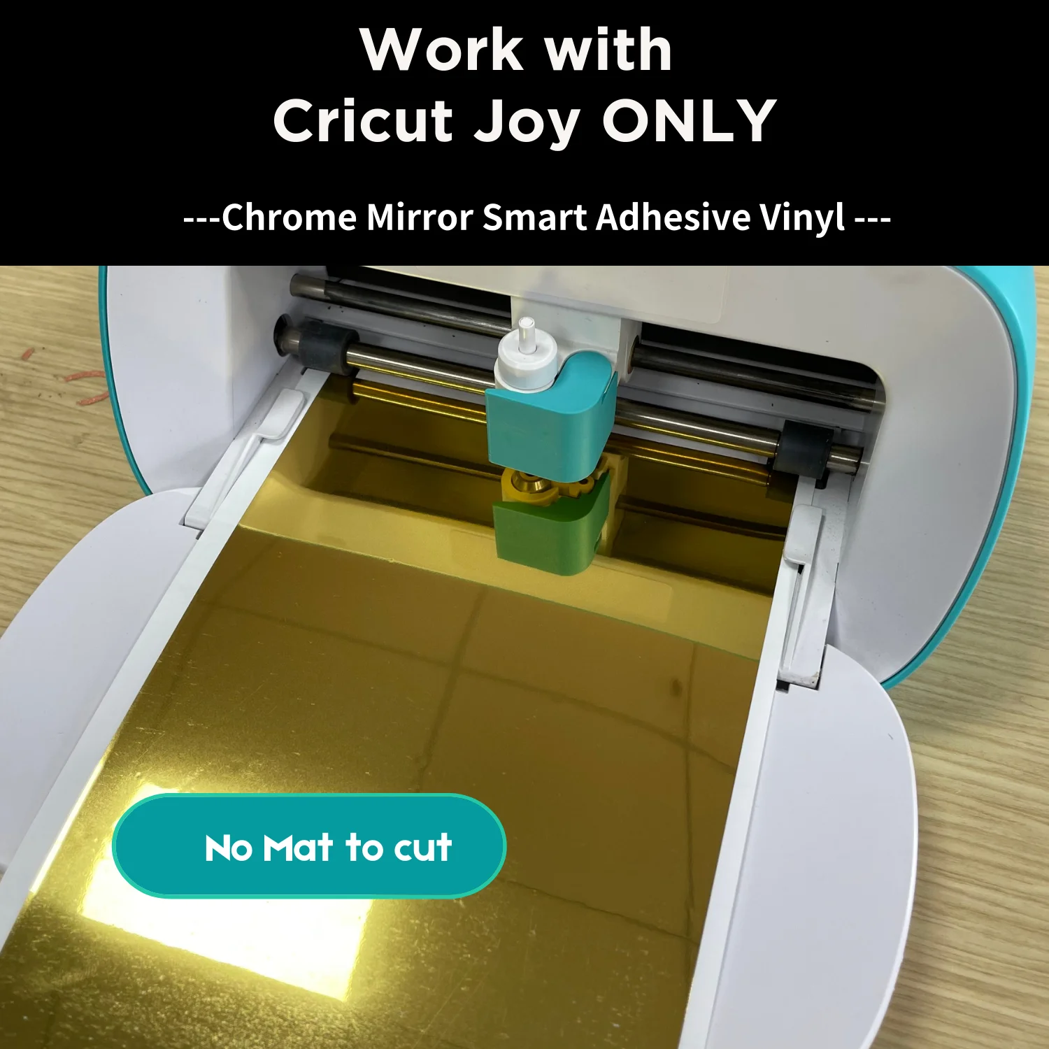 1 rol Smart Chrome Permanent Vinyl voor Cricut Joy, Smart Mirror Metallic zelfklevend vinyl voor Cricut DIY-decoratie