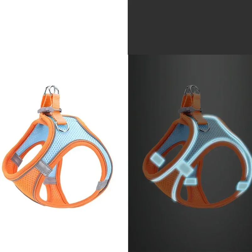 Reflective Dog Harness And Leash Set Adjustable Breathable Vest_voghion.com