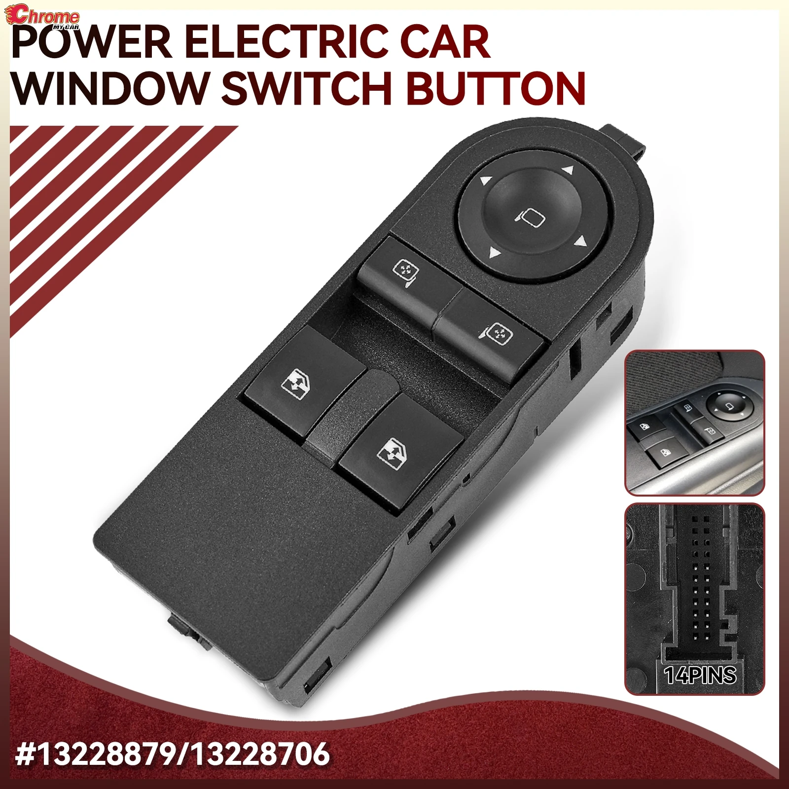 For Opel Vauxhall Astra H 2005-10 Zafira B 2005-2015 Power Master Window Control Lifter Switch Button 13228706 13183679 13228879