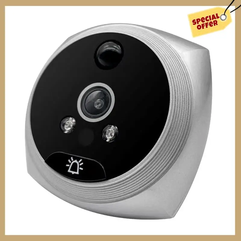 1Set PIR Door Eye Electronic Peephole Door Camera Viewer 4.5 Inch LCD Screen Digital Doorbell Silver
