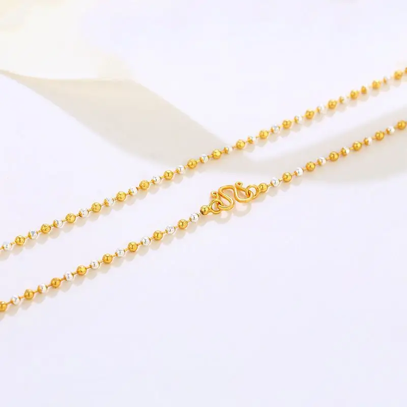 MxGxFam ( 45 cm * 2 mm ) Mix Gold Color Beads Necklaces For Women Fashion Jewelry Nickel free