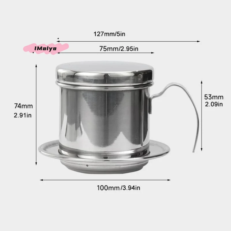 فلتر قهوة فرنسي صغير محمول من الفولاذ المقاوم للصدأ، وعاء قهوة فيتنامي قابل لإعادة الاستخدام، صب فوق منقط صانع باريستا #6