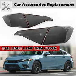 Rhyming 4PCS Car Tail Light Cover Smoked Black Lens Rear Lamp Trim ABS Car Accessories  Fit For Honda Civic 11th Gen 2021 2022