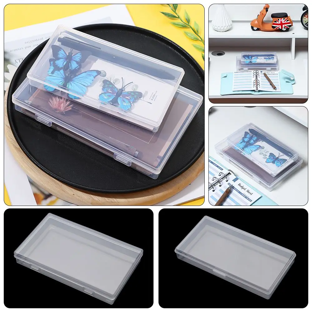 Transparent School  Supplies Desk Storage Box Storage Box Pencil Box Desktop Organizer Plastic