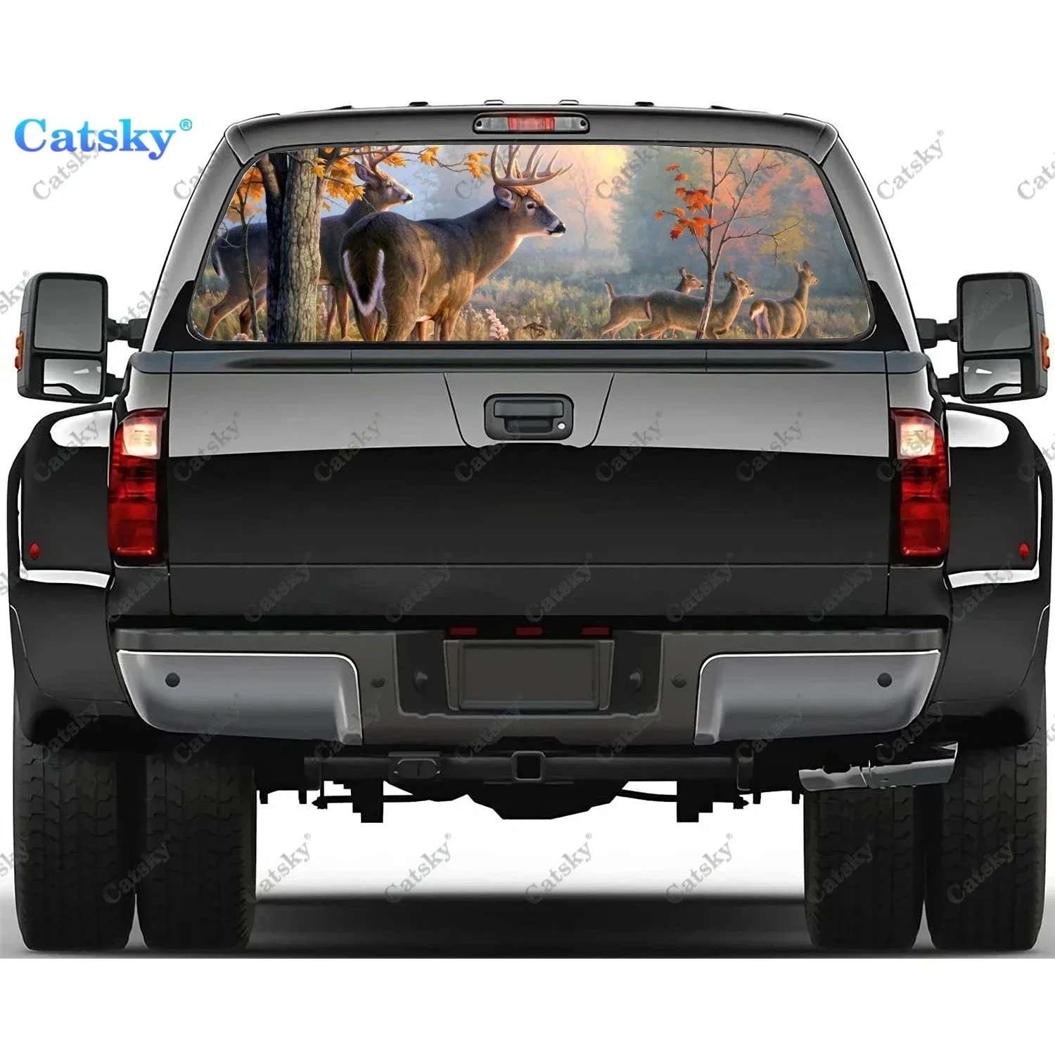 

Elk animal Car Window Sticker Vinyl Semi-Transparent Display Truck Sticker Paint Wrap Car Decal Sticker