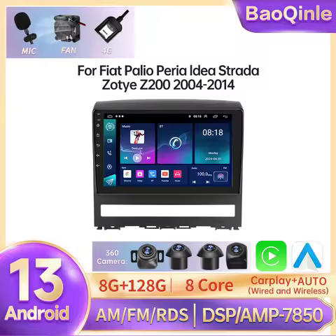 Android AUTO Carplay Car Radio For FIAT Strada Palio Siena Albea ZOTYE Perla Idea Z200 2004-2014 Multimedia DSP 360 Video Player