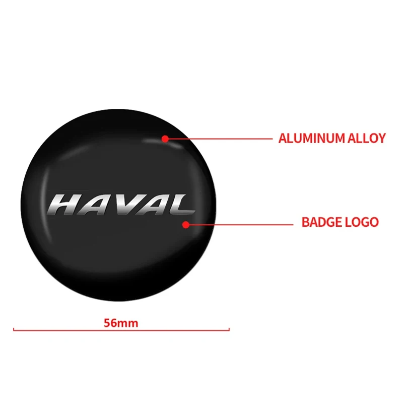 4Pcs 56mm Car Wheel Hub Caps Cover Rim Sticker Reflective Badge For Haval Jolion H1 H6 H2 H9 F7X F7 Dargo H2S M6 H3 H4 H5 H7 H8