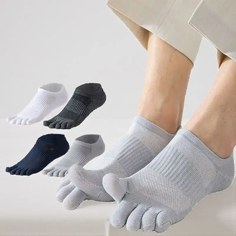 

6 Pairs Cotton Five Finger Socks for Men Lightweight Breathable Perfect for Daily Activities