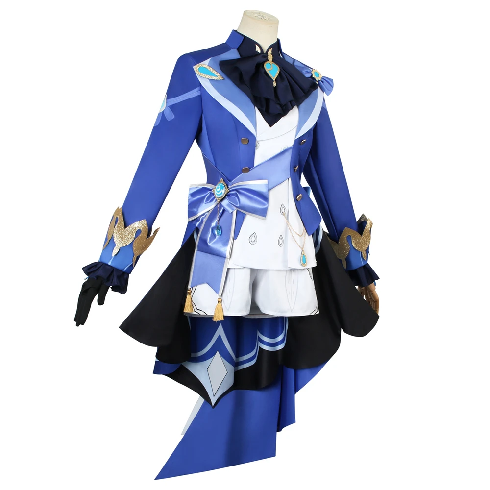 Genshin Impact Game Cosplay Costume pour femme, Focalors, Fontaine God of Justice, Dam fur s, Uniform, Vision Hat, Hydro Full Set