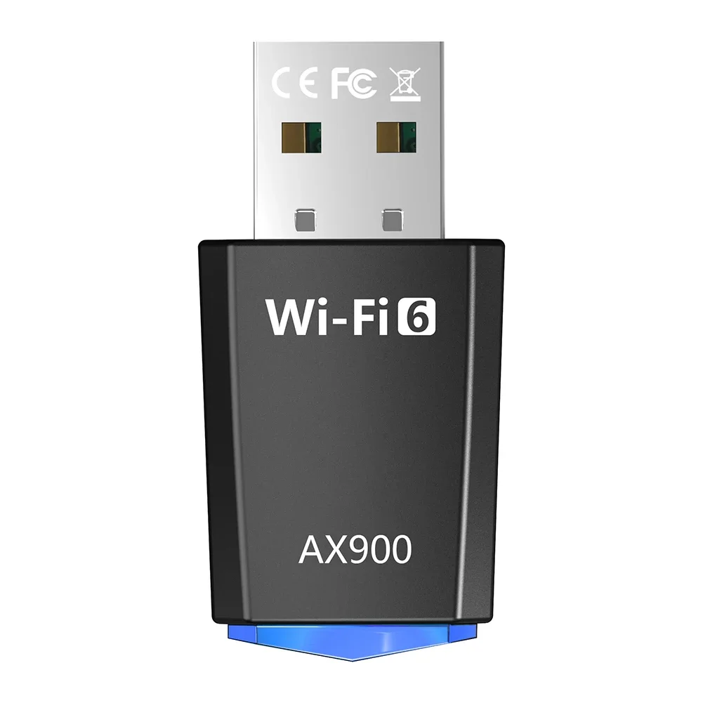 AX900 WiFi6 Smart Network Card 900Mbps Driver-Free Wireless Network Card 2.4G&5GHz USB Network Card for Laptop Windows 7 10 11