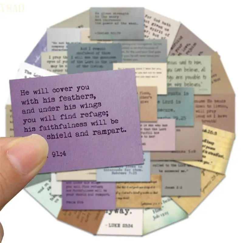 Y8AD 60Counts Bible Verses Sticker Cartoon Aesthetic Sticker Journal Sticker for Water Bottle Scrapbook Phone Guitar Laptop