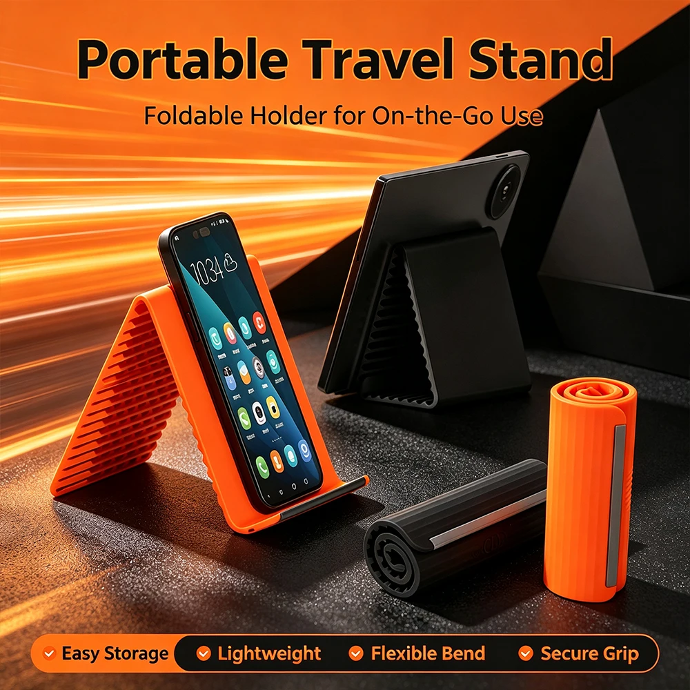 Foldable Portable Phone Stand Multi‑Angle Adjustable Desktop Holder Travel Universal Bracket for Smartphone Tablet