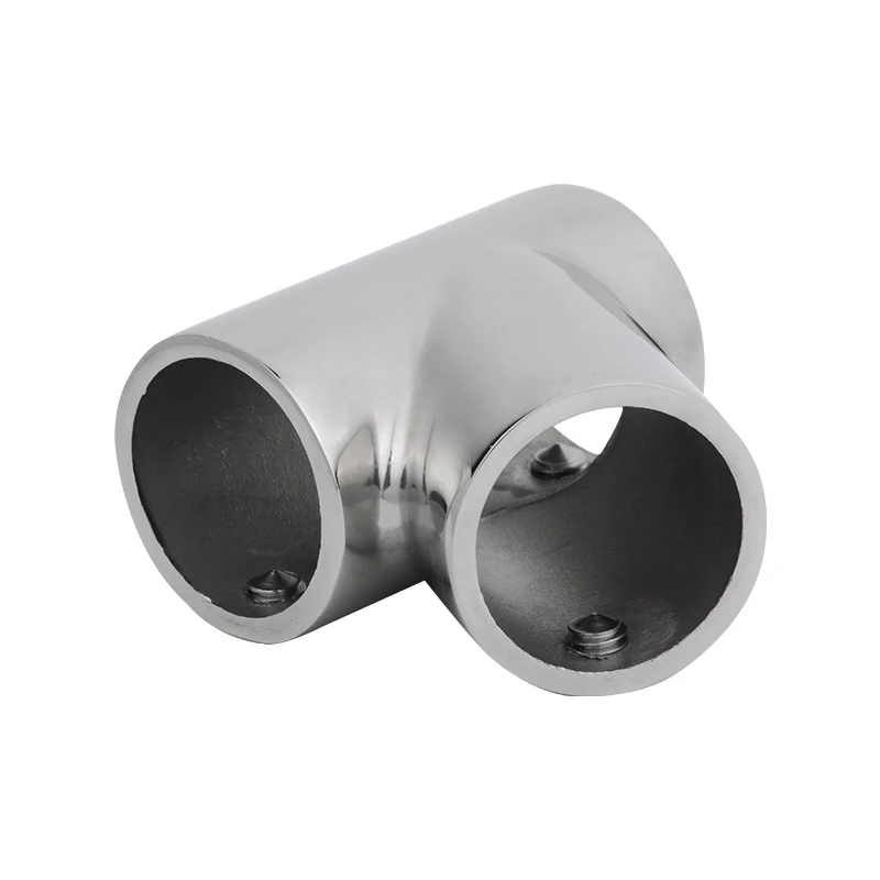 AndyMarine 316 Stainless Steel Boat Hand Rail Fitting 60 Degree right T/Tee Heavy Duty for 22/25mm Tube Pipe Marine Hardware