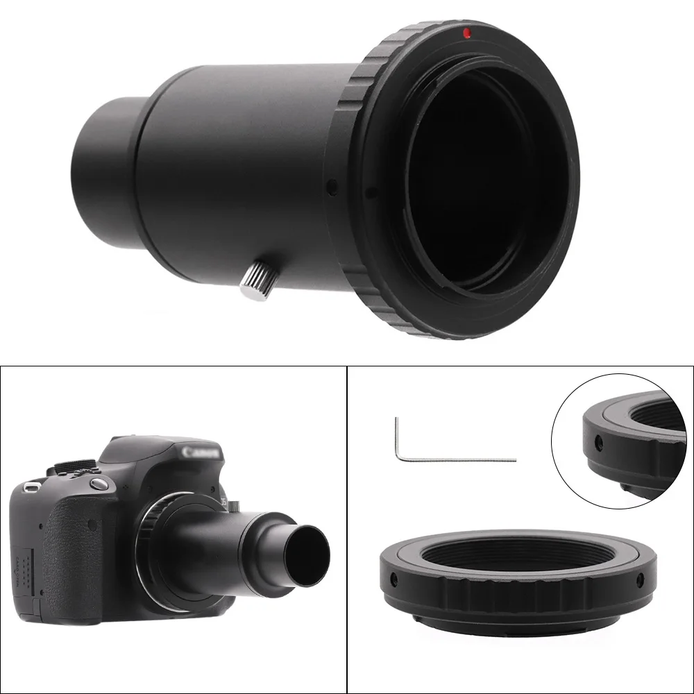 Adaptador de cámara para telescopio, anillo en T + adaptador de montaje para telescopio de 1,25 pulgadas + tubo de extensión para Nikon/Canon/Sony AF/Pentax/Olympus