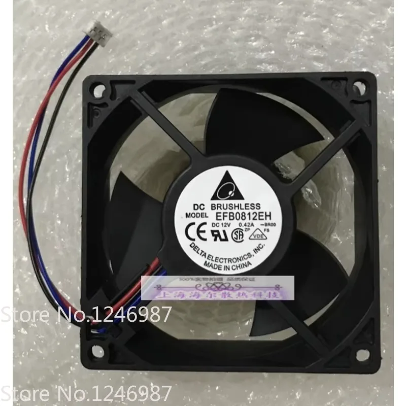New Cooler Fan Original for Delta EFB0812EH-BR00 8025 12V 0.42A 8CM Stop Alarm Inverter Cooling Fan 80 *80 * 25mm
