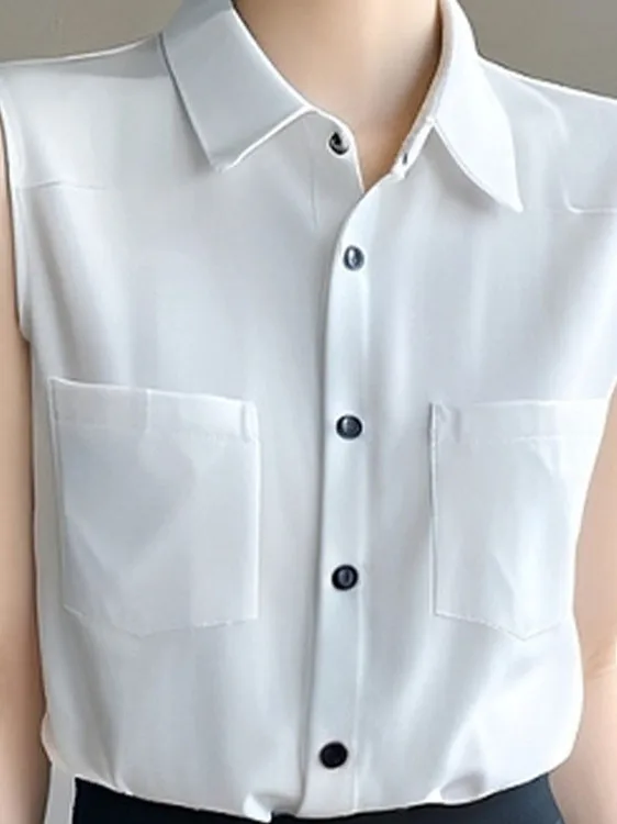 Faionable mat Commute Sle Svel irt Doppio ket Top snellente Miscela di poliestere Vestibilità regolare Primavera Estate