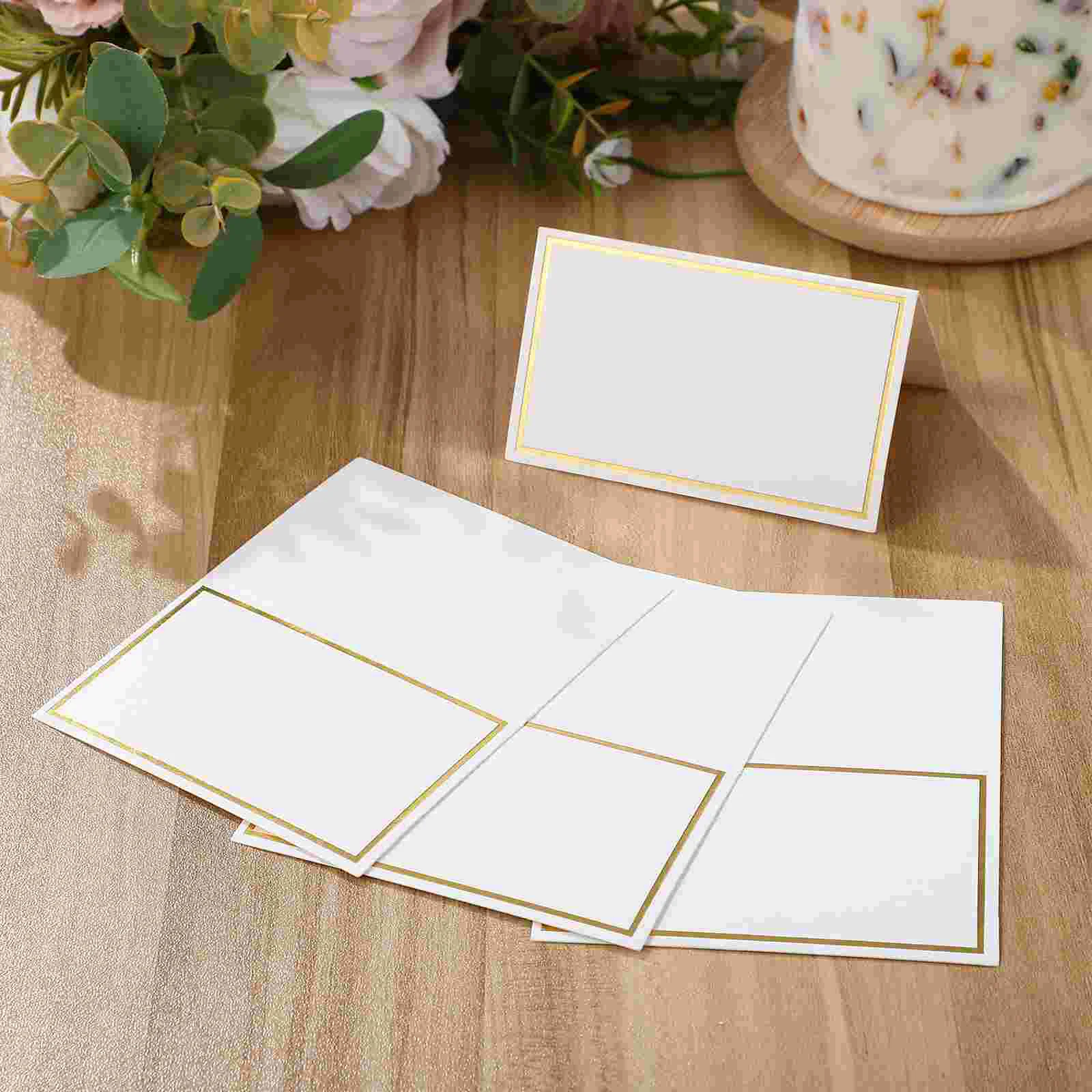 40 Pcs Blank Place Card Name for Dinner Party Folding Dining Table Paper Setting Tent Seating