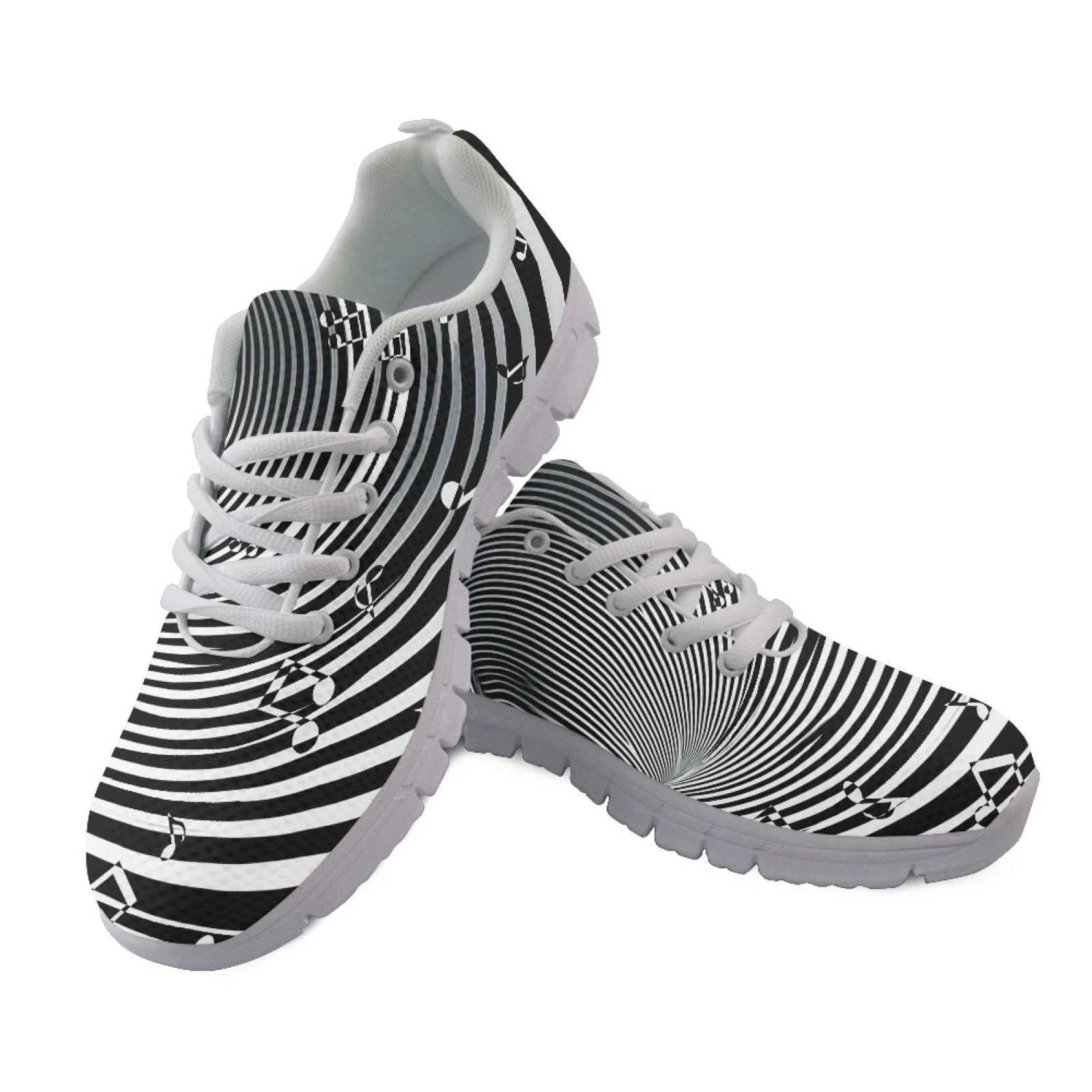Coloranimal Music notes Mesh & EVA Sole Mens Athletic Trainers Wear-Resisitant Walking Shoes for Women New Design