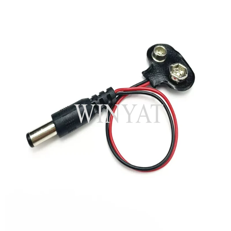 9V Battery Snap Connector Clip Lead Wires Holder Wire Length 15CM +DC  Plug T Type 9v Battery Connector