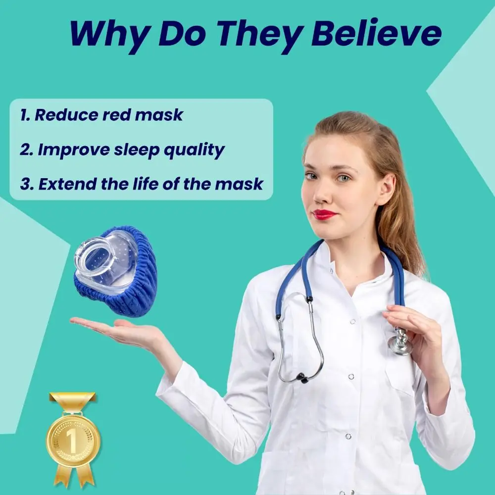 Herbruikbare CPAP-neusmaskervoeringen Zachte ademende stof Volgelaatsmaskerkussens Comfortabel One Size Fits All CPAP-maskerkussen