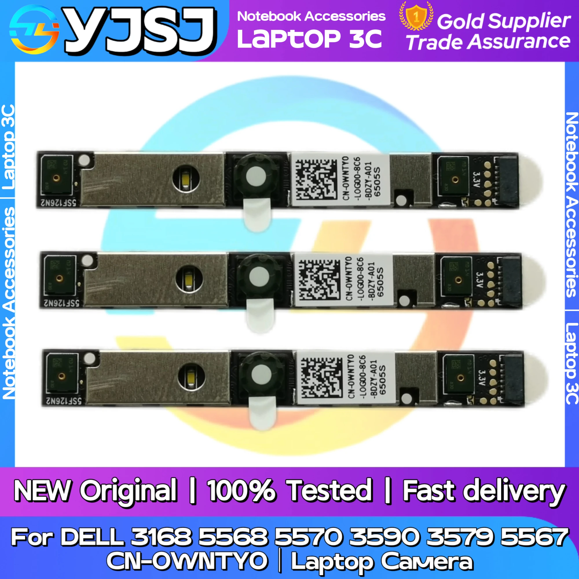 

New Original Laptop Notebook Camera For DELL 3168 5568 5570 3590 3579 5567 Video Head Module CN-0WNTY0 Front Camera