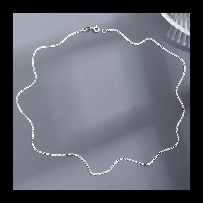 S925 الفضة قلادة جديدة بسيطة شكل سلسلة مزاجه المألوف الفضة الخفيفة الفاخرة الراقية قلادة المرأة