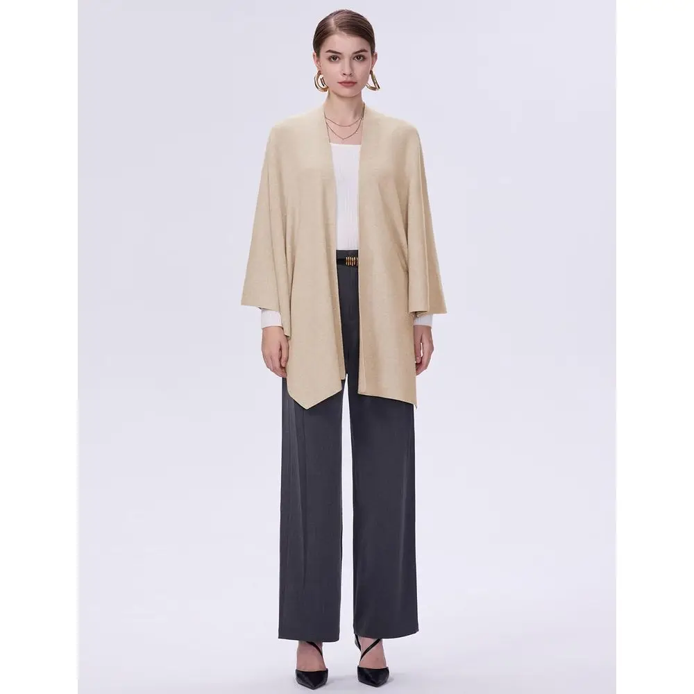 여성을 위한 우아한 대형 크로스 프론트 판초 스웨터 - 결혼식, 여행 및 사계절을 위한 따뜻한 숄 케이프