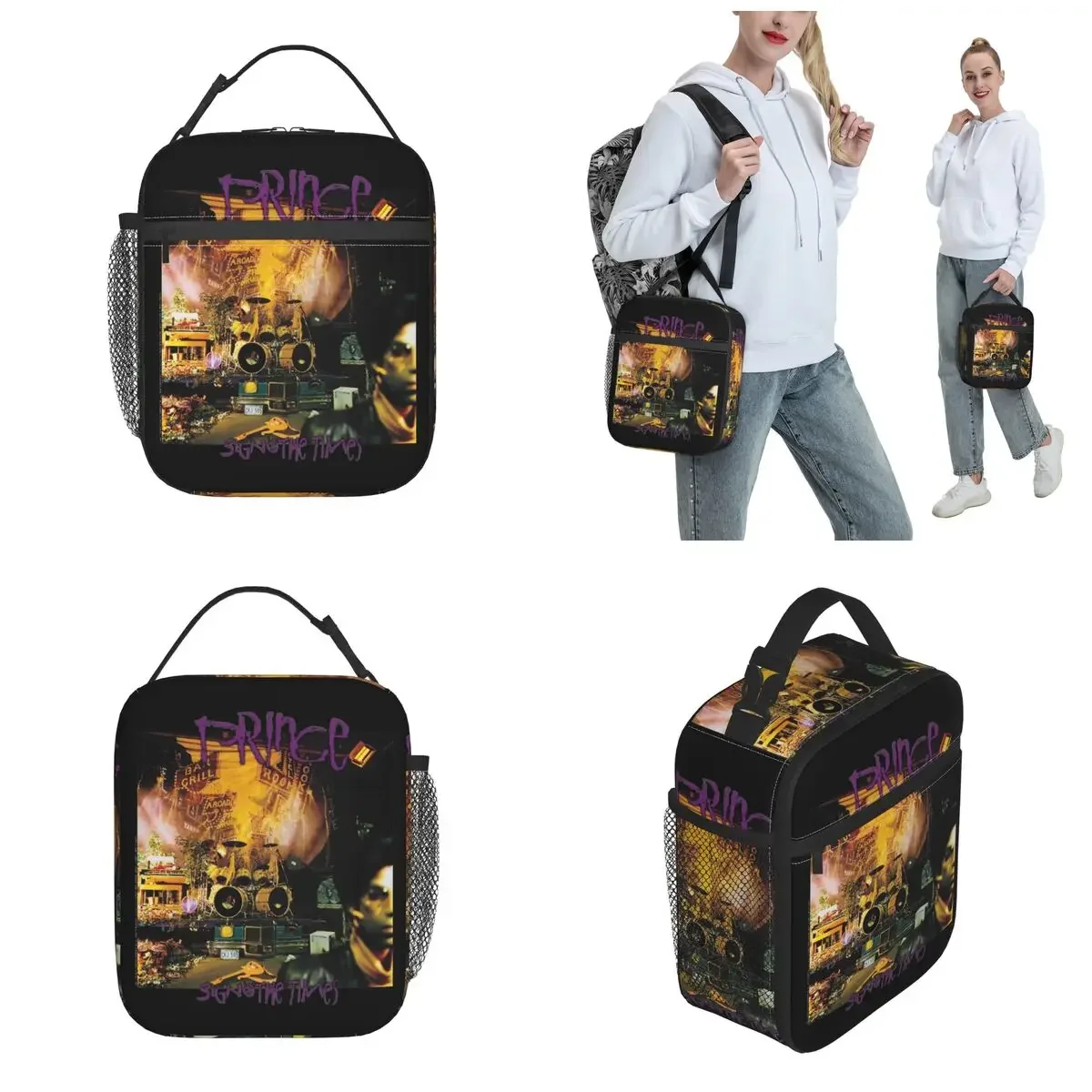 The Times Music Prince Singer Insulated Lunch Bag Storage Food Box Reusable Cooler Thermal Lunch Boxes For Picnic