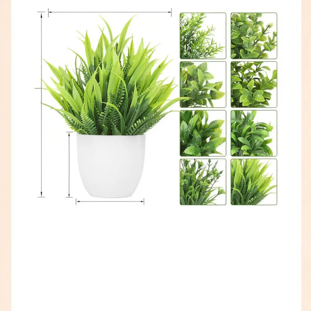 Simulation Potted Greenery Realistic Plastic Flower Bonsai Indoor Ornament Desk Living Room Modern Home Decoration Items