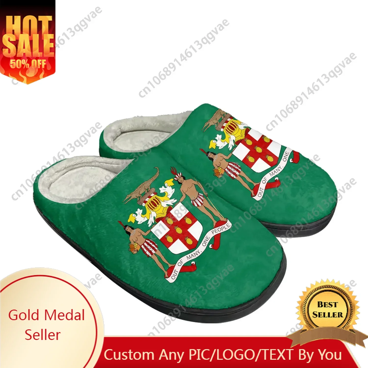 

Jamaican Flag Home Cotton Custom Slippers Mens Womens Sandals Jamaica Plush Bedroom Casual Keep Warm Shoes Thermal Slipper