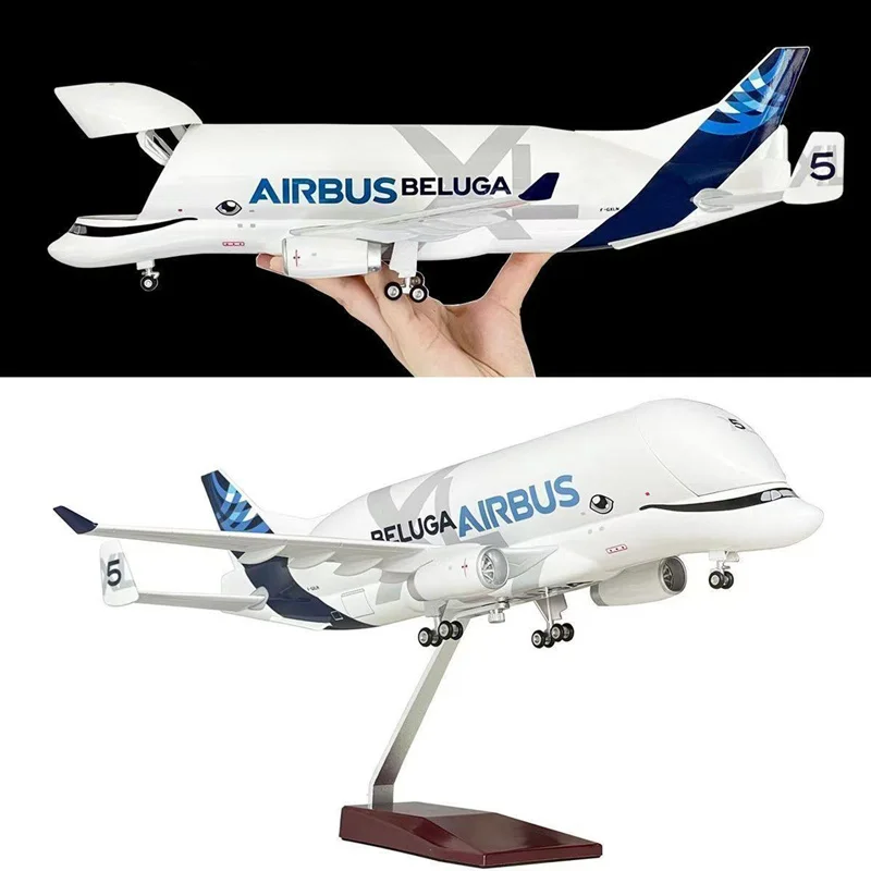1:72 Airbus Beluga A300-600ST Alloy Large Super Transport Airplane Diecast Passenger Civil Aircraft Model Sound Light Decoration