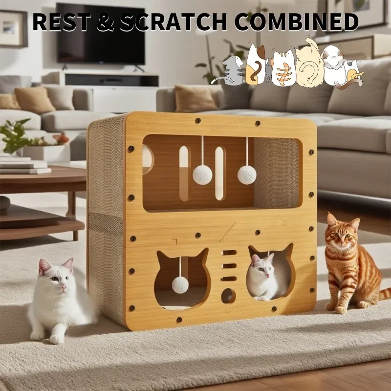 

New 3-layer Multifunctional Cat House, Cat Bed and Cat Scratching Board Soft Comfortable Environmentally Friendly Cat Cardboard