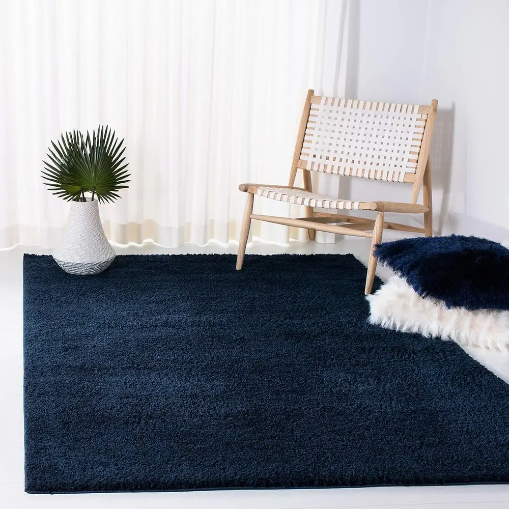 

10' x 14' Navy Area Rug, Solid Design, Non-Shedding, Easy Care, 1.25 Thick for Living Room, Bedroom (High Traffic)