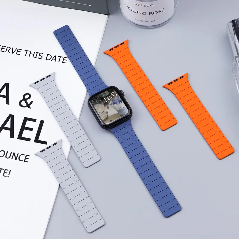 Magnetic Silicone Band for Apple Watch Ultra 3 2 49mm 44mm  46mm 42mm 40 41mm 45mm Strap Bracelet IWatch Series 11 10 9 8 7 6 SE - Image 4