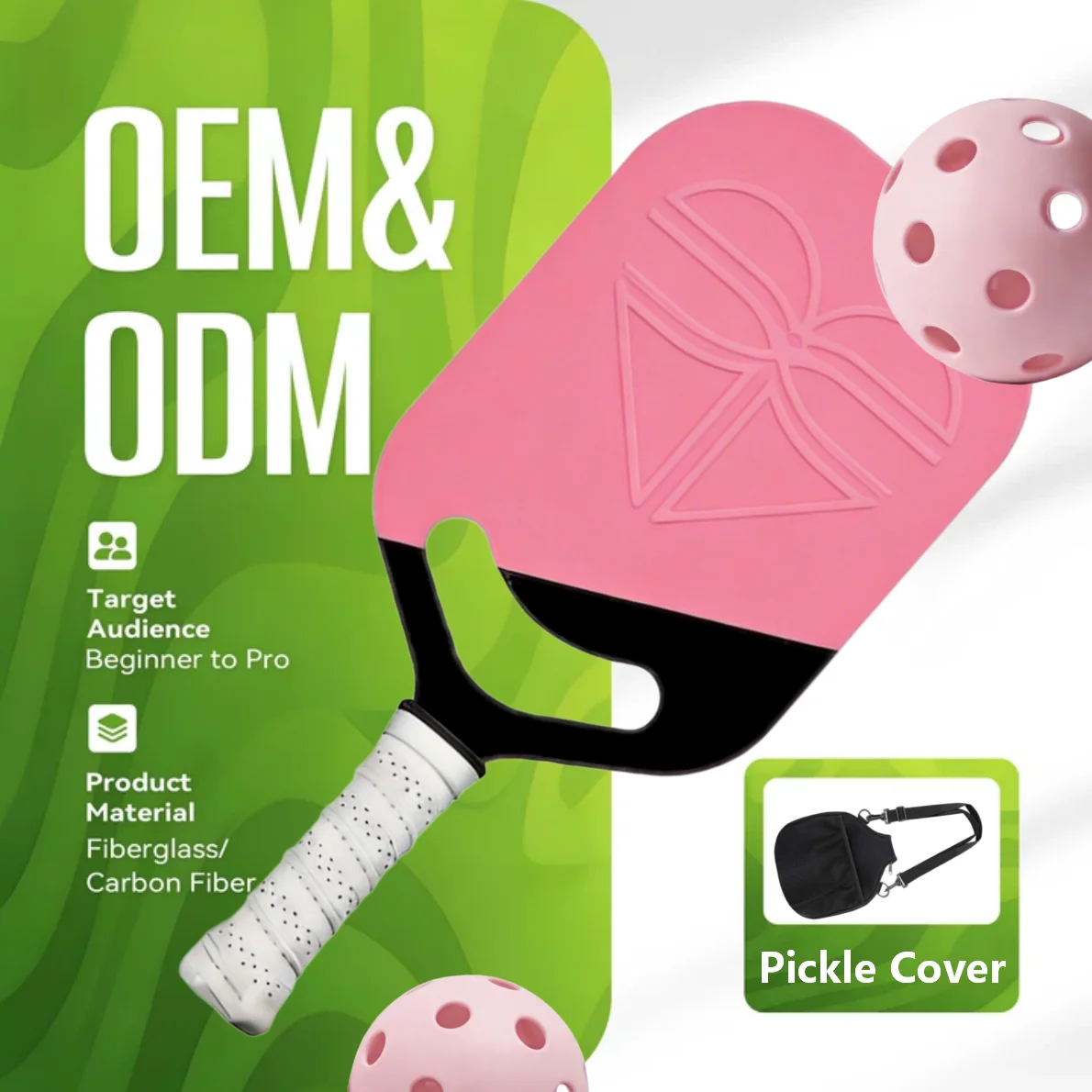 INOLP Carbon Fiber Pickleball Paddle Set 2 Paddles Open Throat Aerodynamic Professional Racket with Cover for Women Training