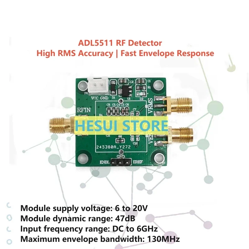 ADL5511 RF envelope detector pulse detection measurement module 6GHz bandwidth