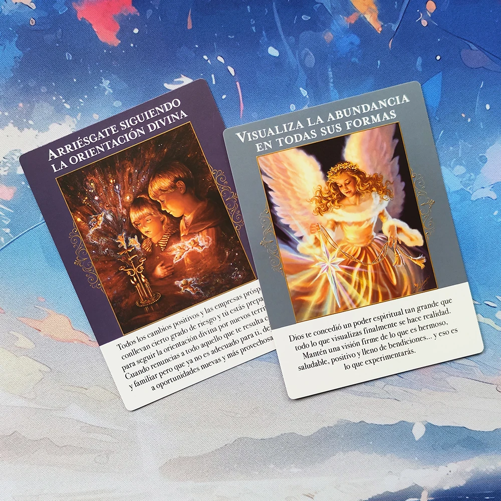 Angels of Abundance: Oracle Cards - Spanish Deck for Prosperity and Guidance, High-Quality Print, and Angelic Messages of Wealth