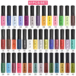 41pcs Nail Stamping Polish Set Nail Art Printing Varnish DIY Design for Stamping Plate Nail Polish Semi-transparent Lacquer Set